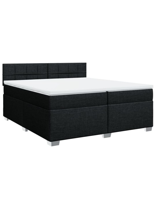 Box spring postel s matrací černá 200x200 cm textil