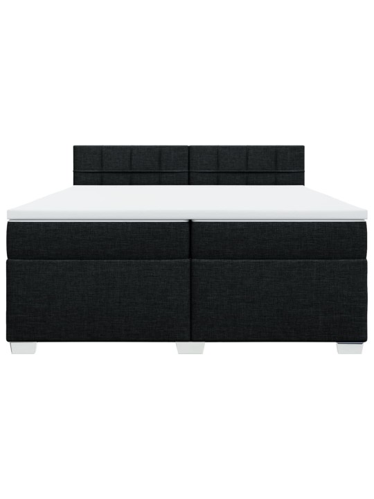 Box spring postel s matrací černá 200x200 cm textil