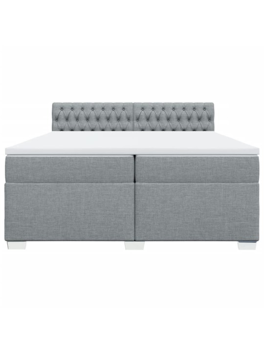 Box spring postel s matrací světle šedá 200 x 200 cm textil