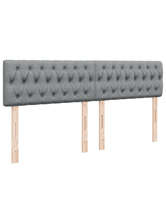 Box spring postel s matrací světle šedá 200 x 200 cm textil