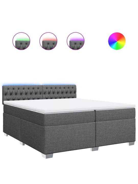 Box spring postel s matrací tmavě šedá 200x200 cm textil