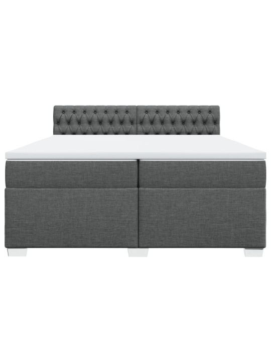 Box spring postel s matrací tmavě šedá 200x200 cm textil