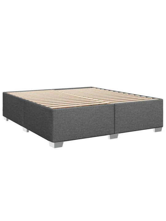 Box spring postel s matrací tmavě šedá 200x200 cm textil