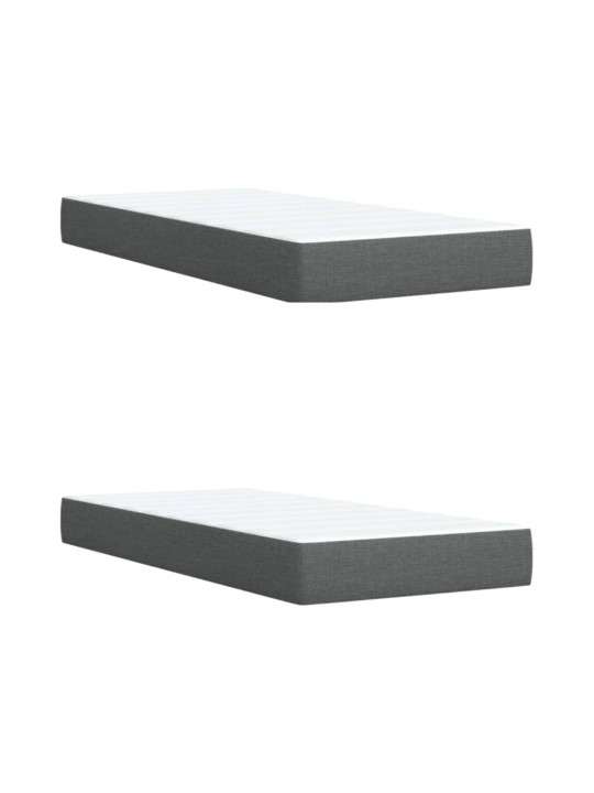 Box spring postel s matrací tmavě šedá 200x200 cm textil