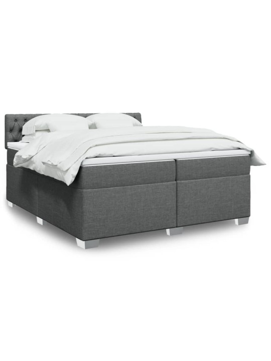 Box spring postel s matrací tmavě šedá 200x200 cm textil