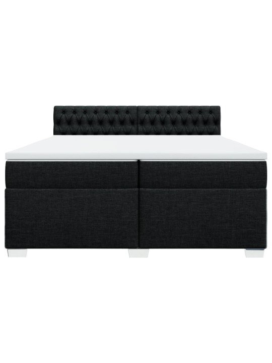 Box spring postel s matrací černá 200x200 cm textil
