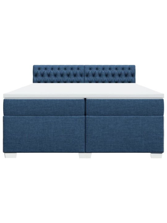 Box spring postel s matrací modrá 200x200 cm textil