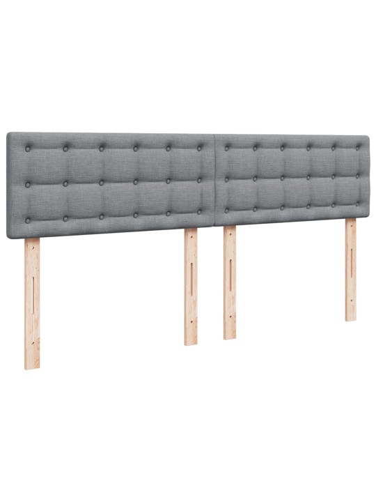 Box spring postel s matrací světle šedá 200 x 200 cm textil