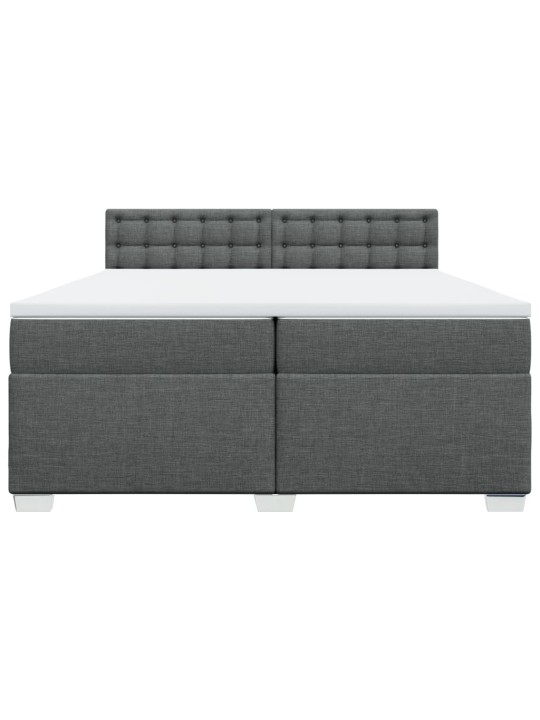 Box spring postel s matrací tmavě šedá 200x200 cm textil