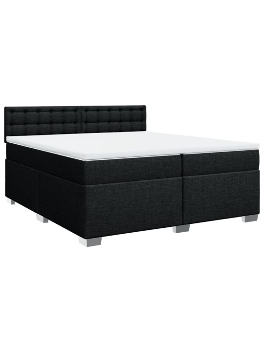 Box spring postel s matrací černá 200x200 cm textil