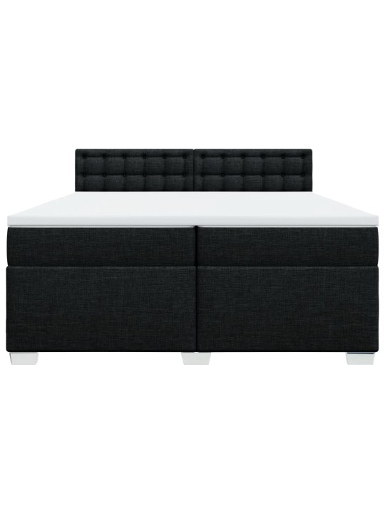 Box spring postel s matrací černá 200x200 cm textil