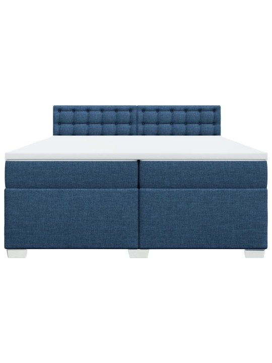 Box spring postel s matrací modrá 200x200 cm textil