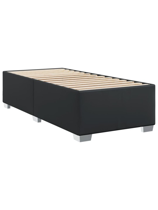 Box spring postel s matrací černá 80 x 200 cm umělá kůže