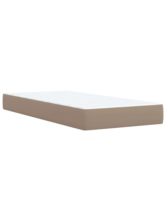Box spring postel s matrací cappuccino 80 x 200 cm umělá kůže