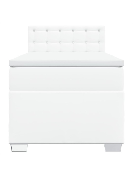 Box spring postel s matrací bílá 90x190 cm umělá kůže