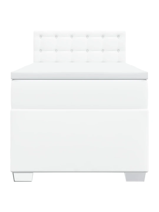 Box spring postel s matrací bílá 90x190 cm umělá kůže