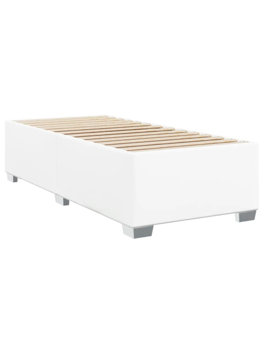 Box spring postel s matrací bílá 90x190 cm umělá kůže