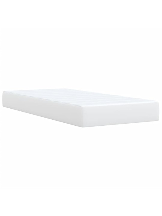 Box spring postel s matrací bílá 90x190 cm umělá kůže