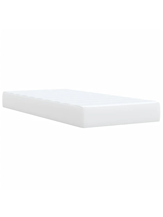 Box spring postel s matrací bílá 90x190 cm umělá kůže