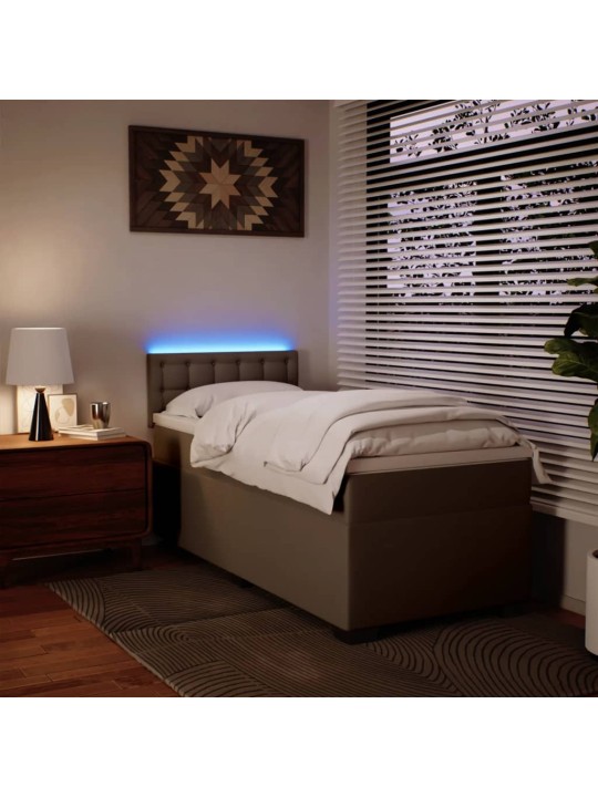 Box spring postel s matrací cappuccino 90x190 cm umělá kůže