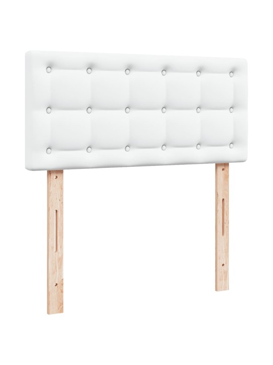 Box spring postel s matrací bílá 90x200 cm umělá kůže