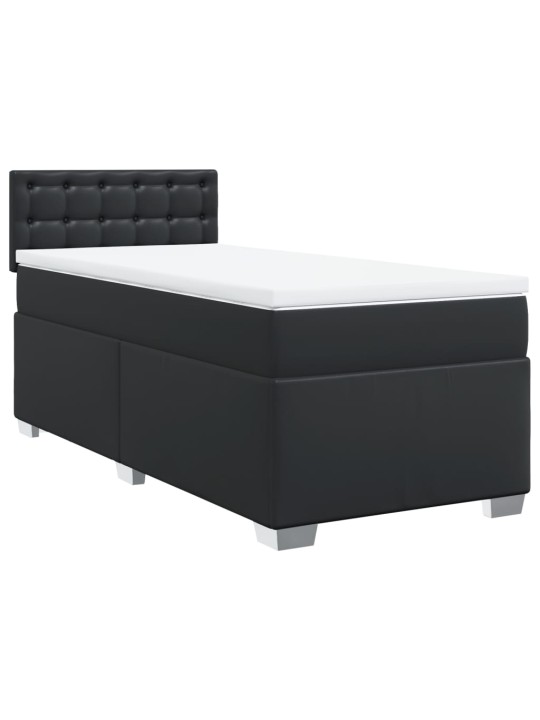 Box spring postel s matrací černá 100x200 cm umělá kůže
