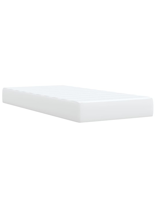 Box spring postel s matrací bílá 100x200 cm umělá kůže