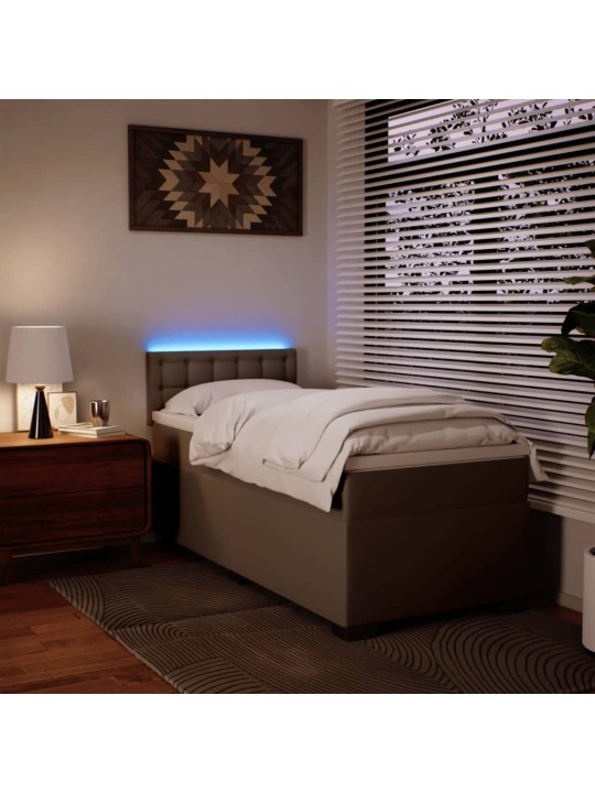 Box spring postel s matrací cappuccino 100x200 cm umělá kůže