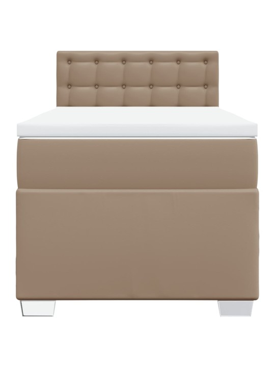 Box spring postel s matrací cappuccino 100x200 cm umělá kůže
