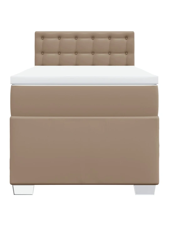 Box spring postel s matrací cappuccino 100x200 cm umělá kůže