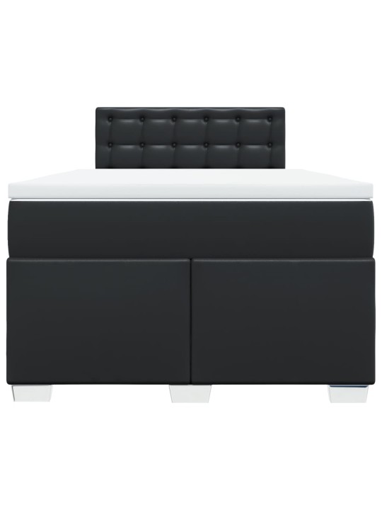 Box spring postel s matrací černá 120x190 cm umělá kůže