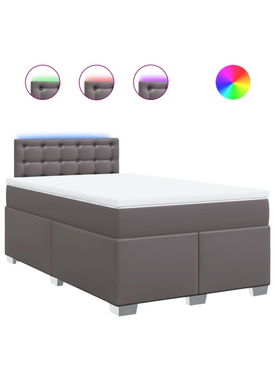 Box spring postel s matrací šedá 120x190 cm umělá kůže
