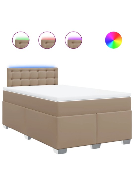 Box spring postel s matrací cappuccino 120x190 cm umělá kůže