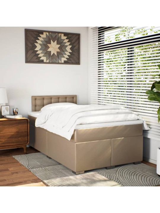 Box spring postel s matrací cappuccino 120x190 cm umělá kůže