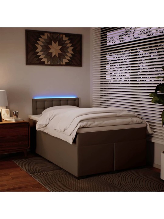Box spring postel s matrací cappuccino 120x190 cm umělá kůže