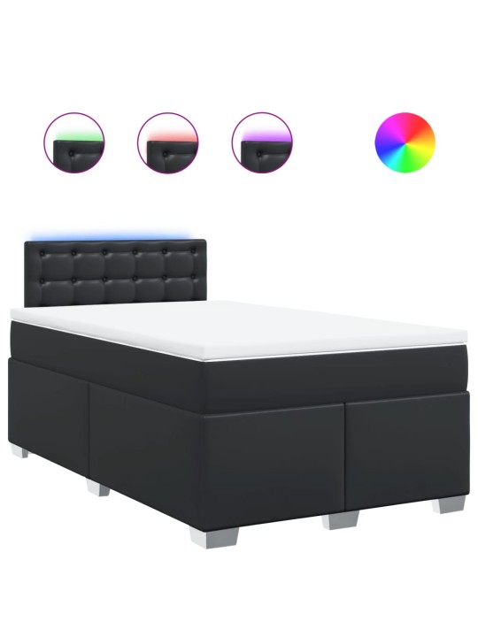 Box spring postel s matrací černá 120 x 200 cm umělá kůže