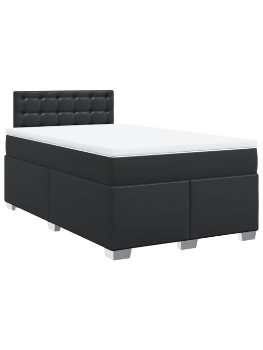 Box spring postel s matrací černá 120 x 200 cm umělá kůže