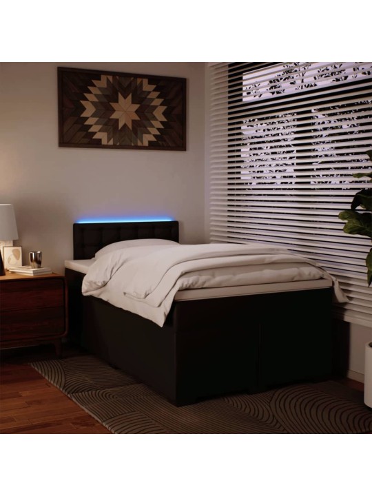 Box spring postel s matrací černá 120 x 200 cm umělá kůže