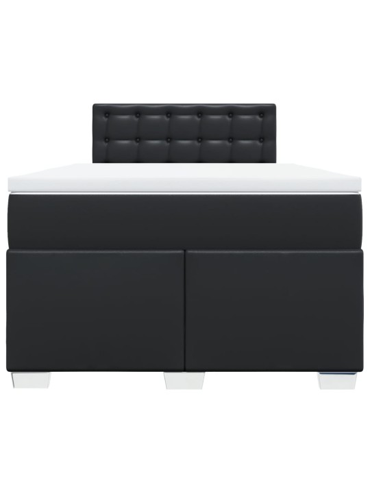 Box spring postel s matrací černá 120 x 200 cm umělá kůže