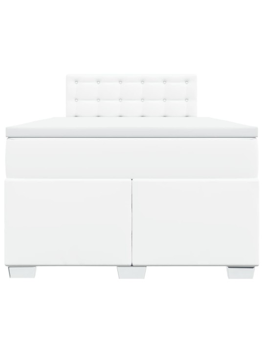 Box spring postel s matrací bílá 120x200 cm umělá kůže