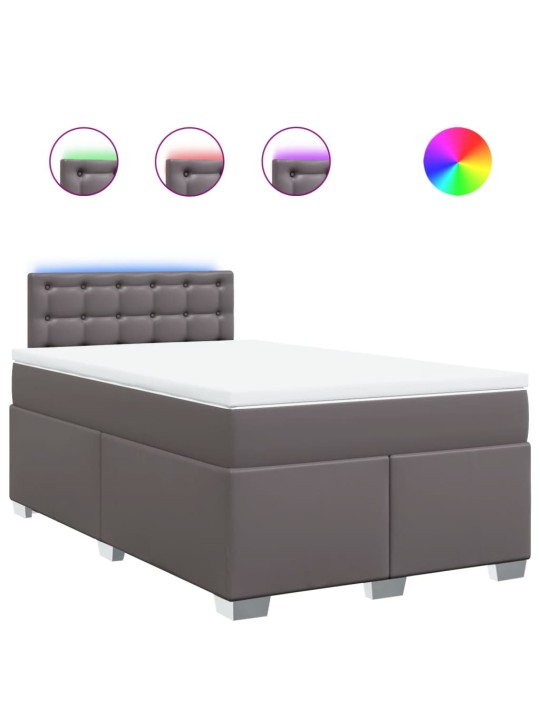 Box spring postel s matrací šedá 120x200 cm umělá kůže