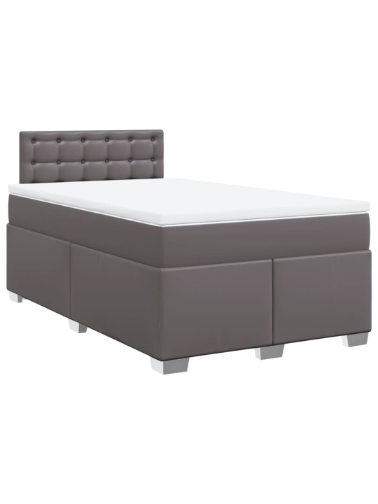 Box spring postel s matrací šedá 120x200 cm umělá kůže