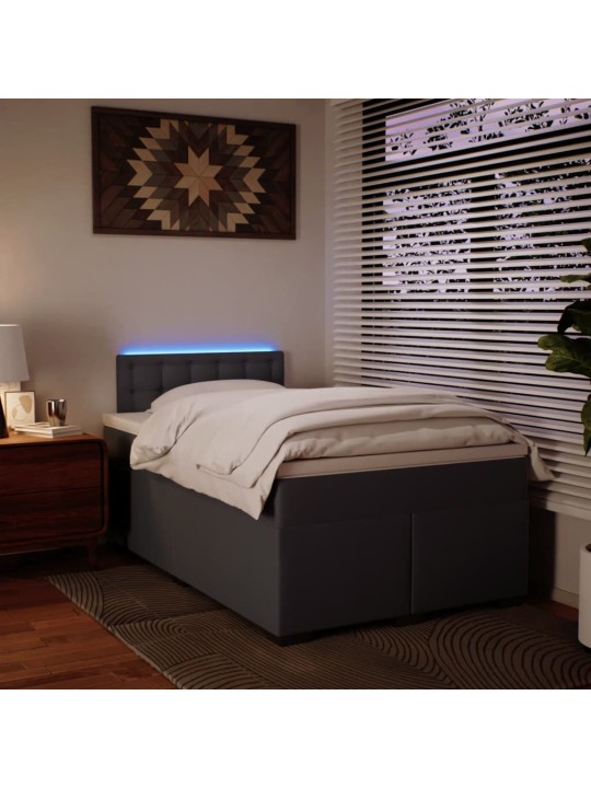 Box spring postel s matrací šedá 120x200 cm umělá kůže