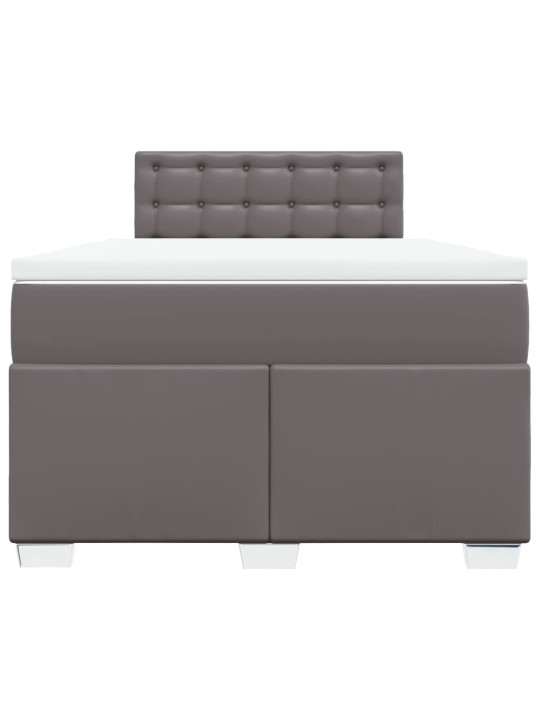 Box spring postel s matrací šedá 120x200 cm umělá kůže