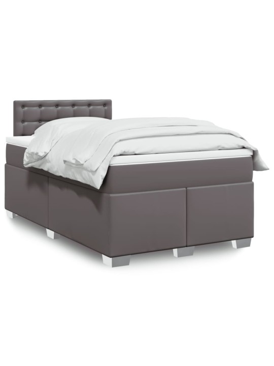 Box spring postel s matrací šedá 120x200 cm umělá kůže