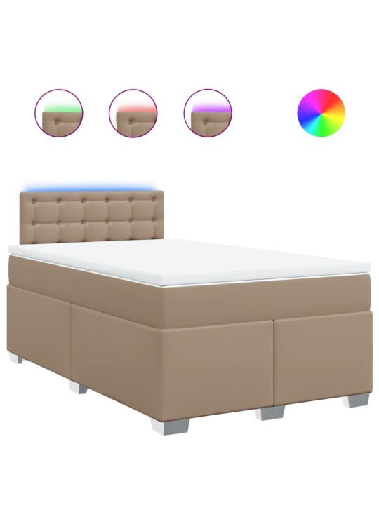 Box spring postel s matrací cappuccino 120x200 cm umělá kůže