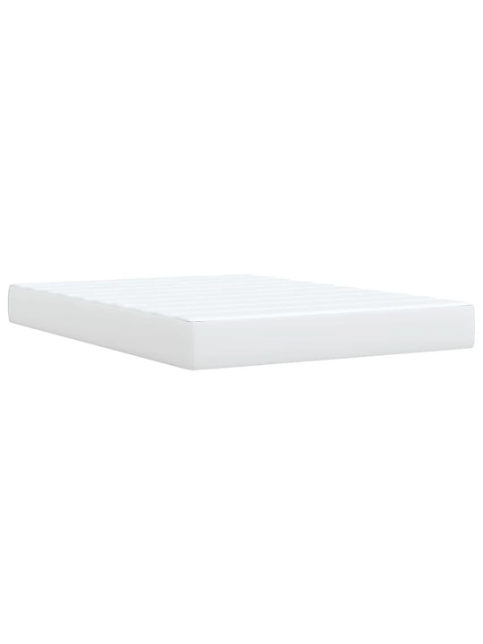 Box spring postel s matrací bílá 140 x 190 cm umělá kůže
