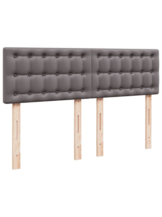 Box spring postel s matrací šedá 140 x 190 cm umělá kůže