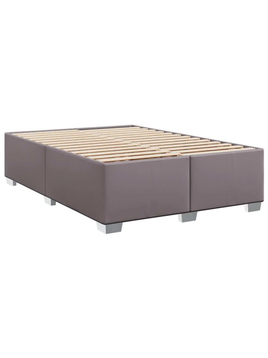 Box spring postel s matrací šedá 140 x 190 cm umělá kůže