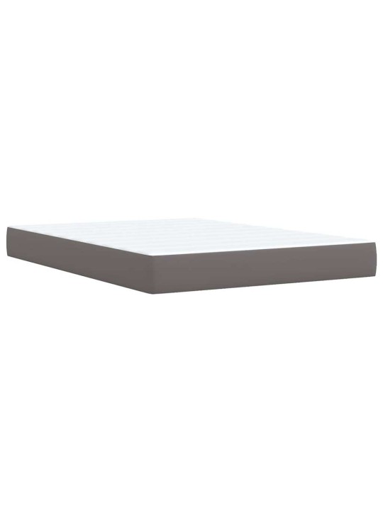 Box spring postel s matrací šedá 140 x 190 cm umělá kůže